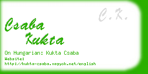 csaba kukta business card